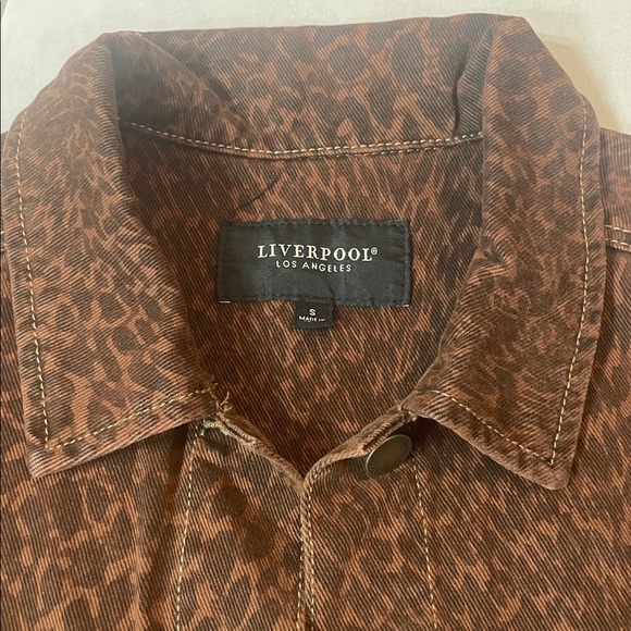 NWT Liverpool brown animal print denim jacket, small - Picture 2 of 7
